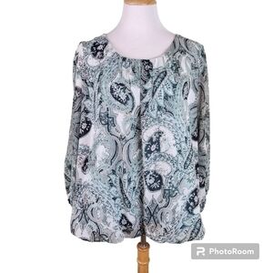 NWT Blouseology Leaf Paisley Print Top